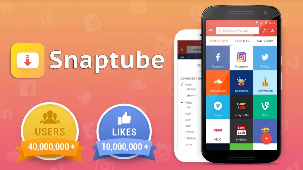 دانلود اسنپ تیوب Snaptube | زرد اصلی + مود شده پرو