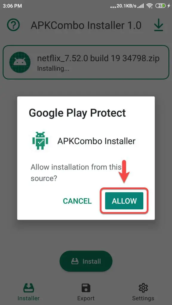 نصب فرمت xapk با برنامه ApkCombo